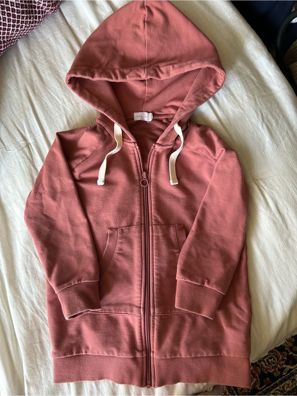 Jamie Kay Long Zip Hoodie in Dusty Rose - Kids
